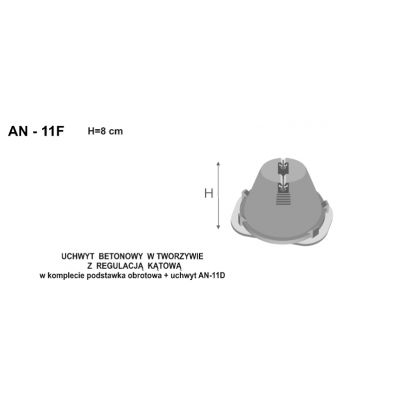 Uchwyt betonowy w tworzywie z podstawą obrotową /TB/ AN-11F B931508 AN-KOM (B931508)